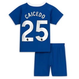 Günstige Fußballtrikots Chelsea Caicedo 25 Heimtrikot Kinder 2023-2024