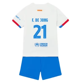 Günstige Fußballtrikots FC Barcelona F.De Jong 21 Auswärtstrikot Kinder 2023-2024