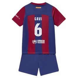 Günstige Fußballtrikots FC Barcelona Gavi 6 Heimtrikot Kinder 2023-2024