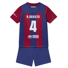 Günstige Fußballtrikots FC Barcelona R.Araujo 4 Heimtrikot Kinder 2023-2024