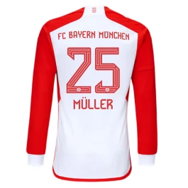 Günstige Fußballtrikots FC Bayern München Müller 25 Heimtrikot 2023-2024 - L/S