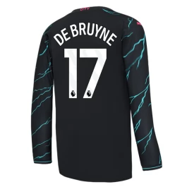 Günstige Fußballtrikots Manchester City De Bruyne 17 Ausweichtrikot 2023-2024 - L/S