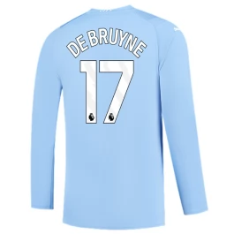 Günstige Fußballtrikots Manchester City De Bruyne 17 Heimtrikot 2023-2024 - L/S