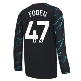 Günstige Fußballtrikots Manchester City Foden 47 Ausweichtrikot 2023-2024 - L/S