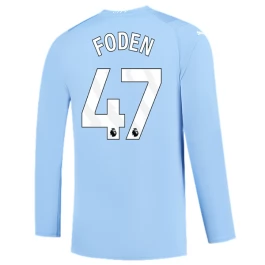 Günstige Fußballtrikots Manchester City Foden 47 Heimtrikot 2023-2024 - L/S