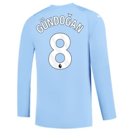 Günstige Fußballtrikots Manchester City Gündoğan 8 Heimtrikot 2023-2024 - L/S