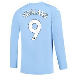 Günstige Fußballtrikots Manchester City Haaland 9 Heimtrikot 2023-2024 - L/S