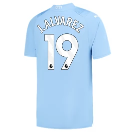 Günstige Fußballtrikots Manchester City J. Alvarez 19 Heimtrikot 2023-2024