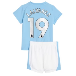 Günstige Fußballtrikots Manchester City J. Alvarez 19 Heimtrikot Kinder 2023-2024