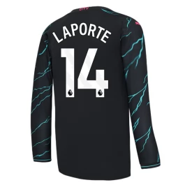 Günstige Fußballtrikots Manchester City Laporte 14 Ausweichtrikot 2023-2024 - L/S