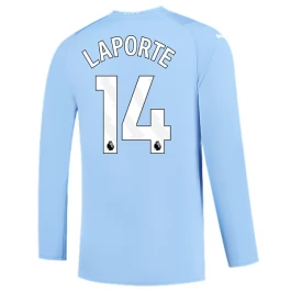 Günstige Fußballtrikots Manchester City Laporte 14 Heimtrikot 2023-2024 - L/S