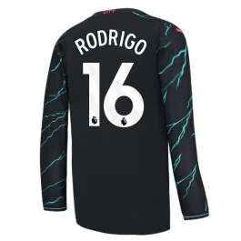 Günstige Fußballtrikots Manchester City Rodrigo 16 Ausweichtrikot 2023-2024 - L/S