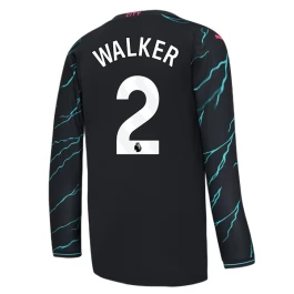 Günstige Fußballtrikots Manchester City Walker 2 Ausweichtrikot 2023-2024 - L/S