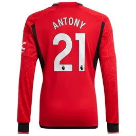 Günstige Fußballtrikots Manchester United Antony 21 Heimtrikot 2023-2024 - L/S