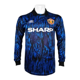 Günstige Fußballtrikots Manchester United Auswärtstrikot Retro 1992-1993 - L/S