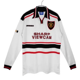 Günstige Fußballtrikots Manchester United Auswärtstrikot Retro 1998-1999 - L/S