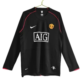 Günstige Fußballtrikots Manchester United Auswärtstrikot Retro 2007-2008 - L/S