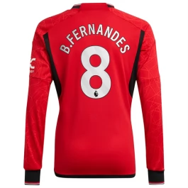 Günstige Fußballtrikots Manchester United B.Fernandes 8 Heimtrikot 2023-2024 - L/S