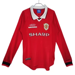 Günstige Fußballtrikots Manchester United Heimtrikot Retro 1999-2000 - L/S