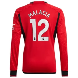 Günstige Fußballtrikots Manchester United Malacia 12 Heimtrikot 2023-2024 - L/S