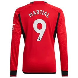 Günstige Fußballtrikots Manchester United Martial 9 Heimtrikot 2023-2024 - L/S