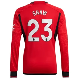 Günstige Fußballtrikots Manchester United Shaw 23 Heimtrikot 2023-2024 - L/S