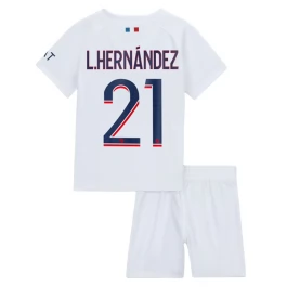 Günstige Fußballtrikots Paris Saint Germain PSG L.Hernandez 21 Auswärtstrikot Kinder 2023-2024