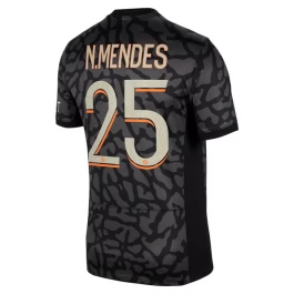 Günstige Fußballtrikots Paris Saint Germain PSG N.Mendes 25 Ausweichtrikot 2023-2024