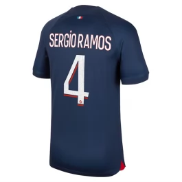 Günstige Fußballtrikots Paris Saint Germain PSG Sergio Ramos 4 Heimtrikot 2023-2024