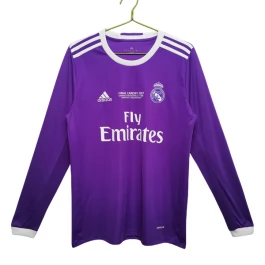Günstige Fußballtrikots Real Madrid Auswärtstrikot Retro 2016-2017 - L/S