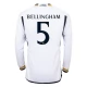 Günstige Fußballtrikots Real Madrid Bellingham 5 Heimtrikot 2023-2024 - L/S