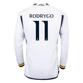 Günstige Fußballtrikots Real Madrid Rodrygo 11 Heimtrikot 2023-2024 - L/S