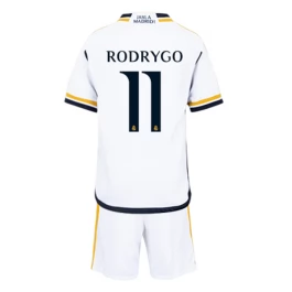 Günstige Fußballtrikots Real Madrid Rodrygo 11 Heimtrikot Kinder 2023-2024