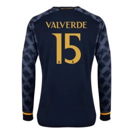 Günstige Fußballtrikots Real Madrid Valverde 15 Auswärtstrikot 2023-2024 - L/S