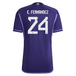 Günstige Fußballtrikots WM 2022 Argentinien E.Fernandez 24 Auswärtstrikot