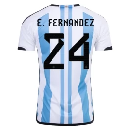 Günstige Fußballtrikots WM 2022 Argentinien E.Fernandez 24 Heimtrikot