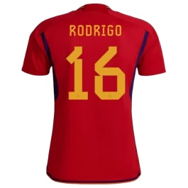 Günstige Fußballtrikots WM 2022 Spanien Rodrigo 16 Heimtrikot