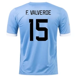 Günstige Fußballtrikots WM 2022 Uruguay F.Valverde 15 Heimtrikot