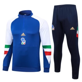 Italien Trainingsanzüge 2023-24 - 1-4 Zip Blau