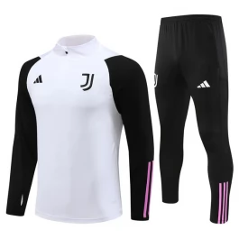 Juventus Trainingsanzüge 2023-24 - 1-4 Zip Weiß Schwarz