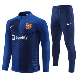 Kinder FC Barcelona Trainingsanzüge 2023-24 - 1-4 Zip Blau Camouflage