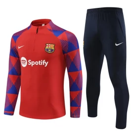 Kinder FC Barcelona Trainingsanzüge 2023-24 - 1-4 Zip Rot Blau