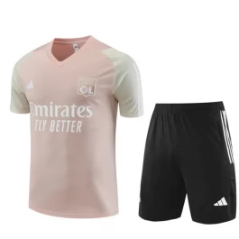 Kinder Olympique Lyonnais Trainingsshirt Anzüge 2023-24 - Shorts Pink Schwarz Kinder Olympique Lyonnais Trainingsshirt Anzüge 2023-24 - Shorts Pink Schwarz