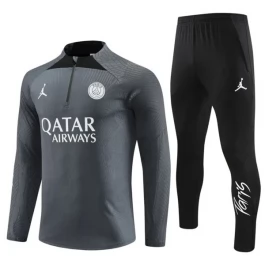 Kinder Paris Saint Germain PSG Trainingsanzüge 2023-24 - 1-4 Zip Grau