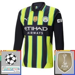 Manchester City Auswärtstrikot Champions League With Patch 2024-2025 L/S Günstige Fußballtrikots Manchester City Auswärtstrikot Champions League With Patch 2024-2025 L/S Günstige Fußballtrikots