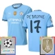 Manchester City De Bruyne 17 Heimtrikot Champions League With Patch 2024-2025 Günstige Fußballtrikots