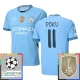 Manchester City Doku 11 Heimtrikot Champions League With Patch 2024-2025 Günstige Fußballtrikots