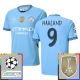Manchester City Haaland 9 Heimtrikot Champions League With Patch 2024-2025 Günstige Fußballtrikots