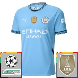 Manchester City Heimtrikot Champions League With Patch 2024-2025 Günstige Fußballtrikots