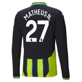Manchester City Matheus N. 27 Auswärtstrikot 2024-2025 L/S Günstige Fußballtrikots